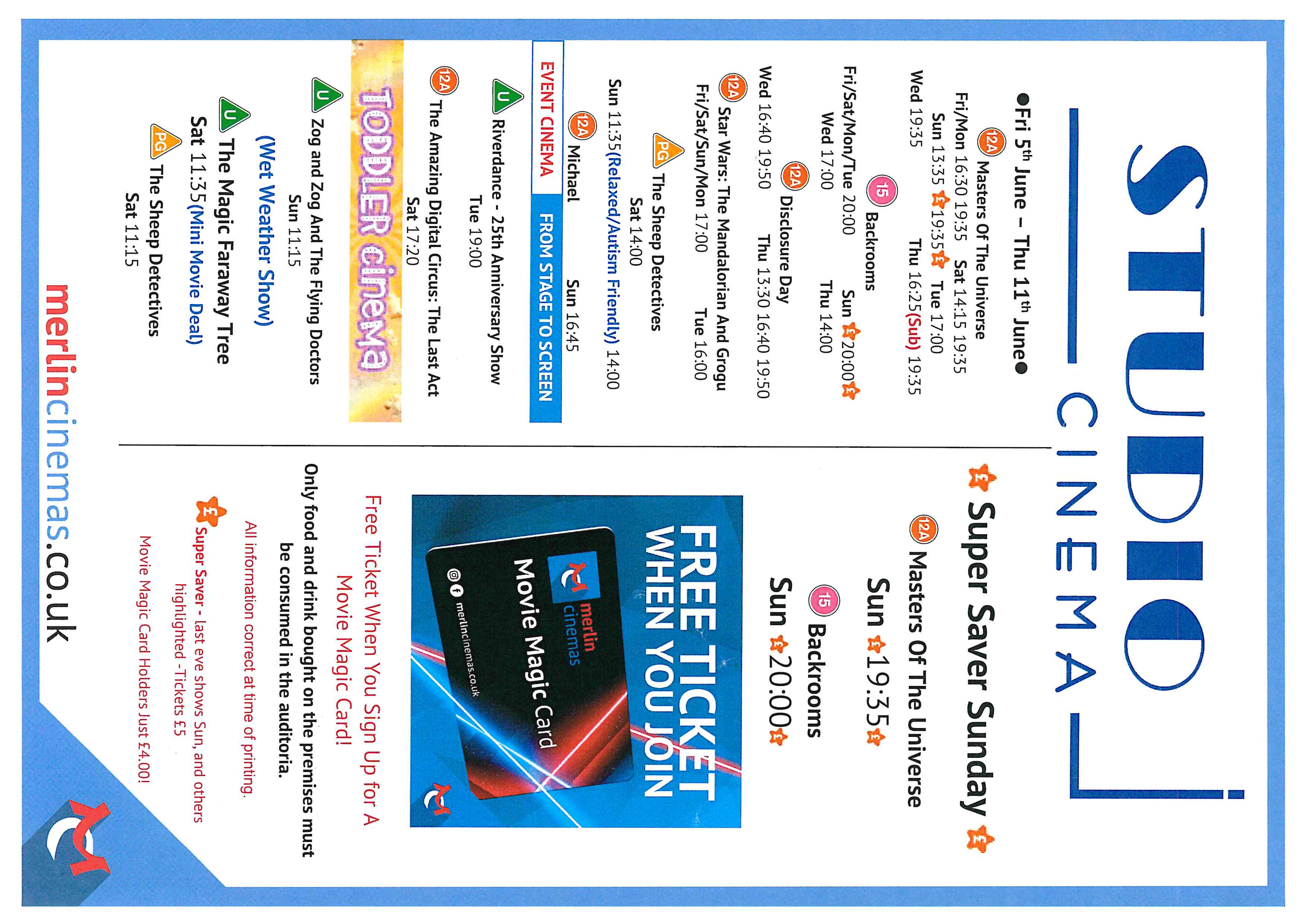 Coleford Studio Cinema 5th June - 11th June